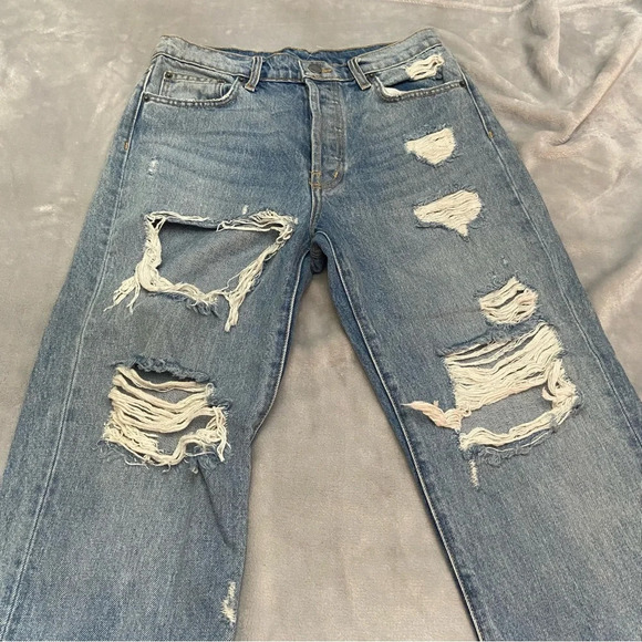 CARMAR Chara Emelia Distressed Button Fly Ripped Raw Hem Jeans 21194 - Picture 4 of 11